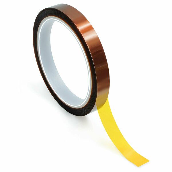 Bertech ESD Anti-Static High-Temperature Kapton Tape, 1/4 In. Wide x 36 Yards Long, Amber KPTLS-1/4